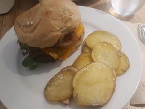 American burger at Alive in Barcelona