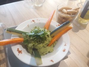 Spinach houmous at Alive in Barcelona