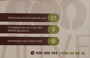 Correct contact details 03/2020. at Alive in Barcelona