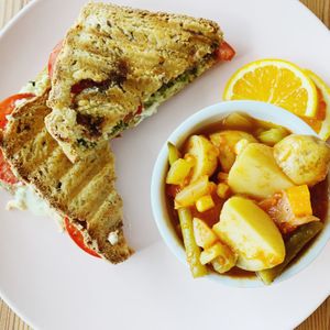 Panini + Soup (V+GF) at Tiny Moreso in Portland