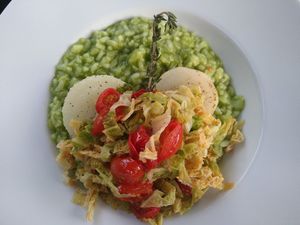 Risotto verge, Kohlrabi, Wirz & Tomaten at V-mOnd in Thun