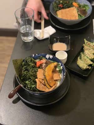 Creamy ramen, zen ramen, gyoza  at Hinodeya Ramen in San Francisco