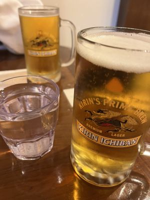 Kirin Ichiban beer.  at Hinodeya Ramen in San Francisco