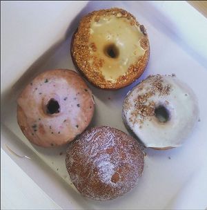 Four delicious Dough Society donuts at Dough Society in East London