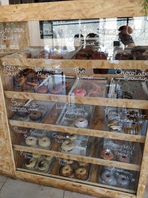 Doughnut cabinet at Dough Society in East London