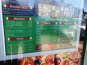 Vegan menu. at La Bella in Cleethorpes