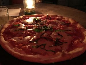 Vegan margherita  at La Baracca in Canggu