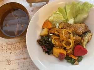 With miso soup. at Grains in Nagoya