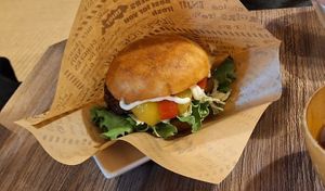 Burger meal - they make the ingredients here - super unique! Not like anything I had before! at Grains in Nagoya