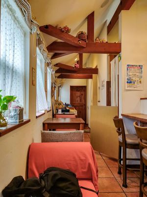 Only a few tables and seats at Grains in Nagoya