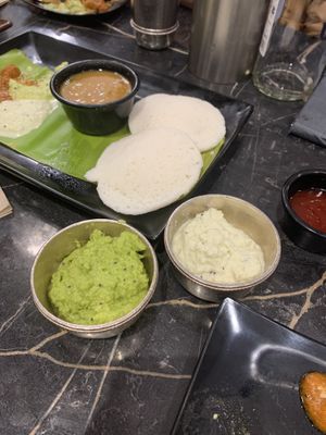Idly  at Saravana Bhavan - Arya Bhaven in London