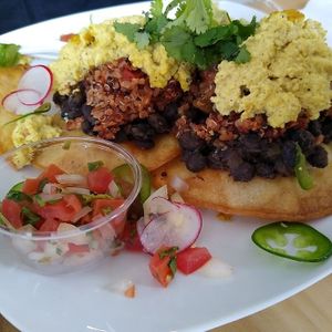 Tostada Rancheros at The Sweet Praxis in Syracuse