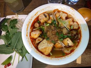 fresh herbs to add yourself  at Pho in Liverpool