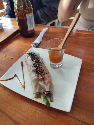 Spring rolls at Bambu in San Marcos Sierras