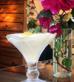 Mousse vegano de limón  at Bambu in San Marcos Sierras