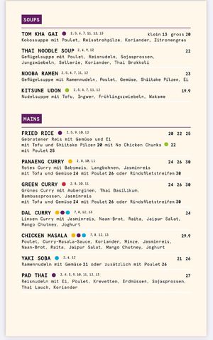 soups & mains at Nooba Restaurant in Laax