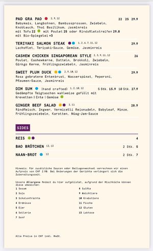 mains & sides at Nooba Restaurant in Laax