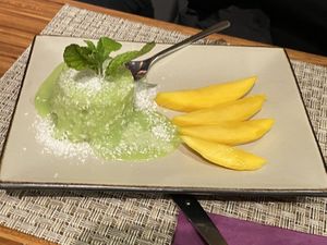 Sweet rice with mango  #Veganuary at Nooba Restaurant in Laax
