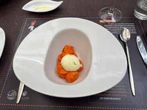 Slow cooked plantana with mojo rojo at El Duende del Fuego in La Palma
