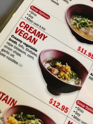 Creamy Vegan at Ohyama Ramen in Whistler