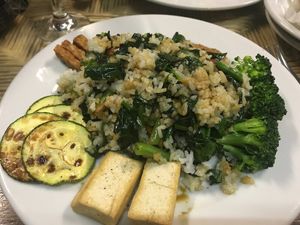 The Indonesian dish (so delicious!) at Mana del Jardin in Puerto Escondido