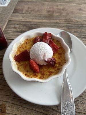 Meyer Lemon Creme Brulee-delicious  at Max Well in New Orleans