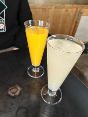 Mikan juice and organic ginger ale at Onwa in Nara