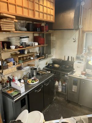 the kitchen   at Onwa in Nara