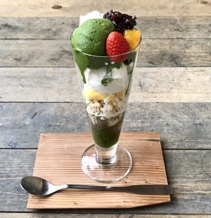 Matcha Vegan Parfait at Onwa in Nara