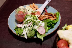 Part of vegan plate  at Onwa in Nara