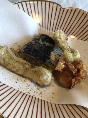 Fried tempura  at Onwa in Nara