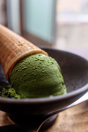 Matcha ice cream. It's good! at Onwa in Nara