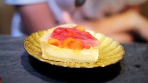 Cherry tart at Onwa in Nara