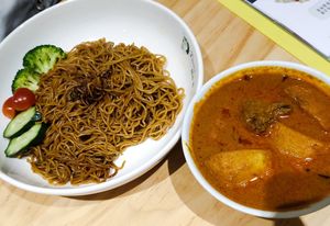 Noodles with curry mutton at Dessert Library in Johor Bahru