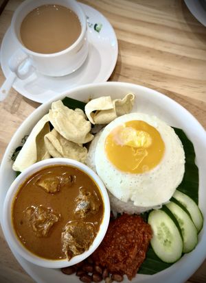 Nasi Lemak Vege Curry Mutton  at Dessert Library in Johor Bahru