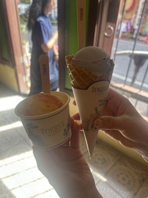 Mango, passionfruit and strawberry (left), coconut (right)  at Torry's Ice Cream in Phuket