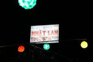 Restaurant sign from the beach at Nhat Lan in Phu Quoc