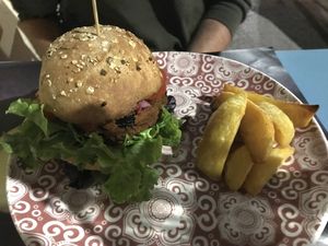 Eggplant burger at Sesamo Nero in Pescara