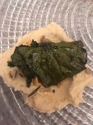 Cannellini bean hummus with kale and dukkah at Sesamo Nero in Pescara