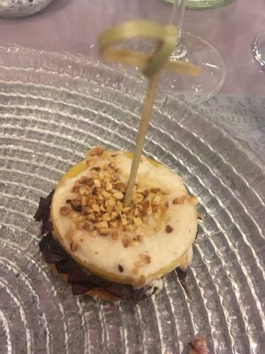 Polenta cake with red radicchio  at Sesamo Nero in Pescara