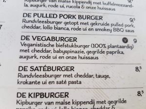 one vegan burger on menu at Toasted & Roasted in Den Bosch