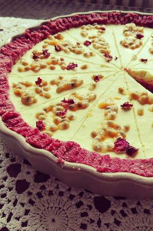 Lemon & beetroot tart at Cafe Wolna & BioRezydencja in Swieradow-zdroj