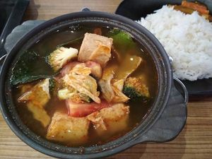 Tom yum  at AMK Hub - Vegetarian Stall in Northeast Singapore