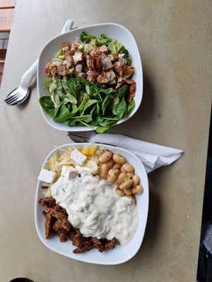 Gyros Bowl and glass noodle bowl at Grüngut in Berlin