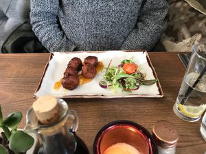 Sweet potato pakoras  at The Butlers Arms in Blackburn