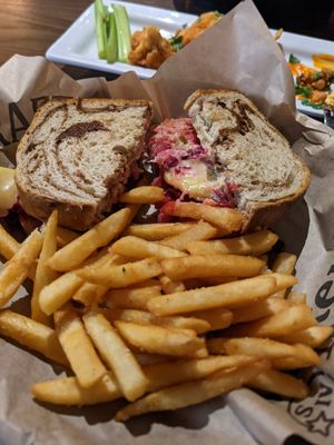 Phoebe sandwich with fries at The Howe in Minneapolis