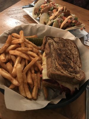 Phoebe - aka vegan Reuben. SO DELICIOUS ! at The Howe in Minneapolis