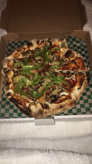 Pizza chamane  at Vegan Rapide - Le Misanthrope in Montreal