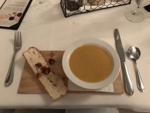 Carrot and leek soup at Mount Washington Resort in Bretton Woods