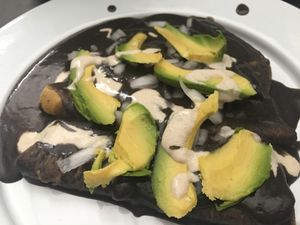 Simple and delicious dish (came with roasted potatoes on the side)  at Luna Vegana in Mexico City